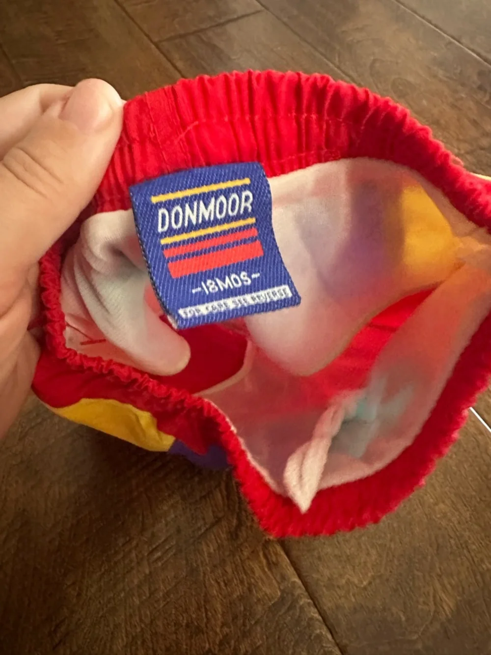 Vintage Donmoor Bright Red Colorblock Swim Trunks